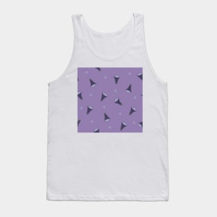 Folk flowers repeat pattern in purple background Tank Top